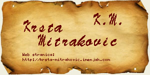 Krsta Mitraković vizit kartica